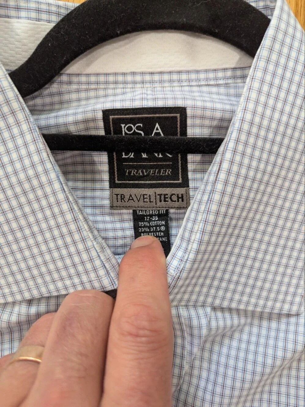 Light Blue Micro-Check Dress Shirt - Men's
